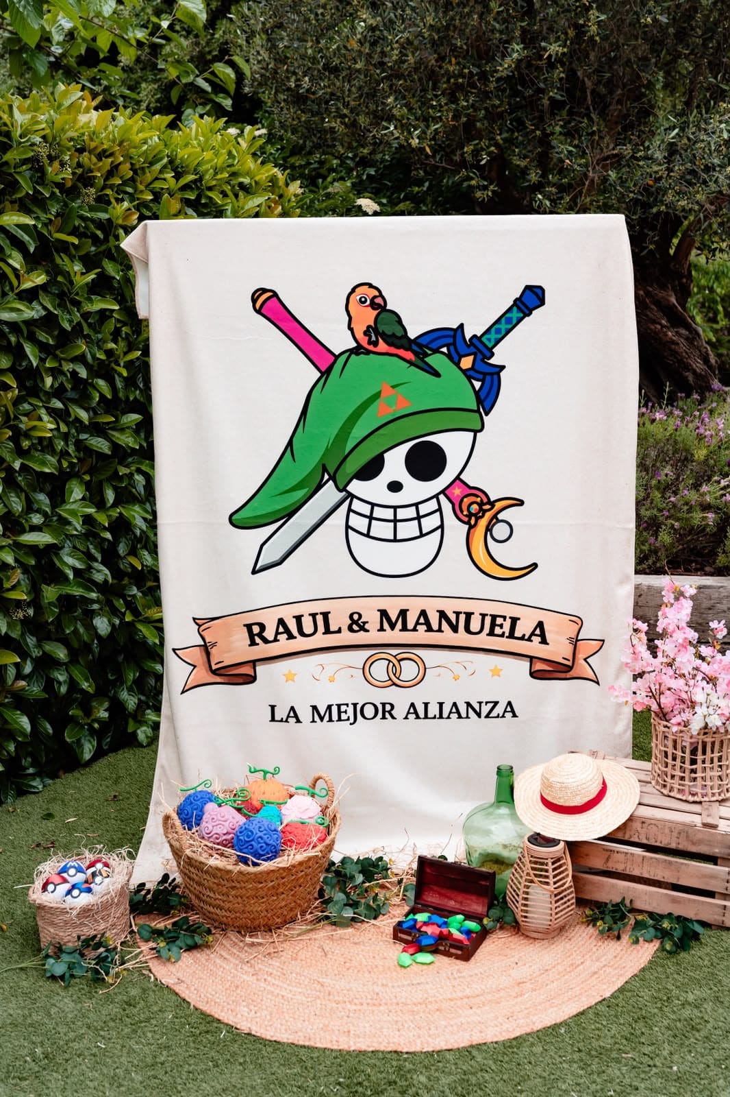 Photocall de boda temática pirata